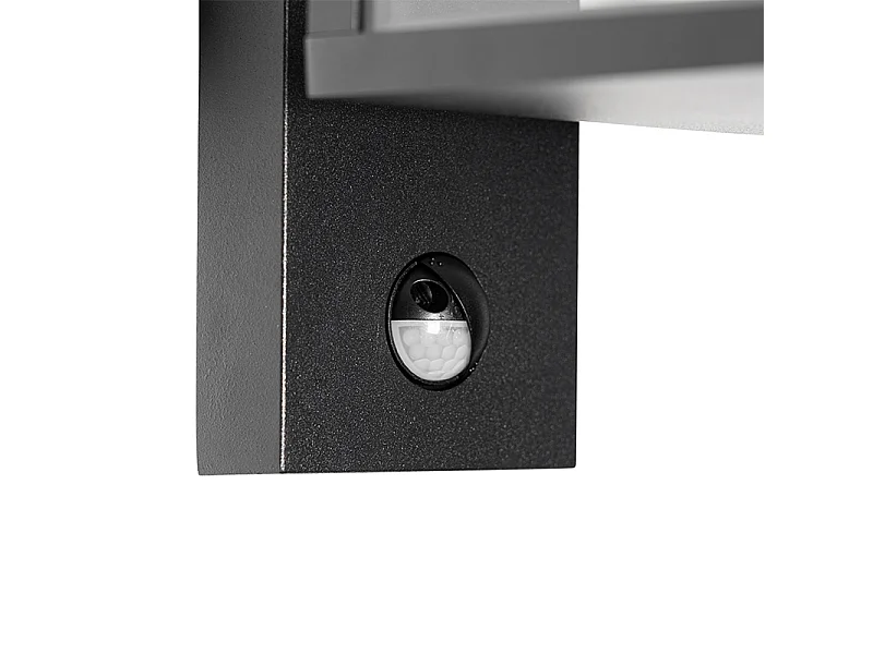 Lanterne murale d'extérieur noire avec détecteur de mouvement IP44 - Charlois
