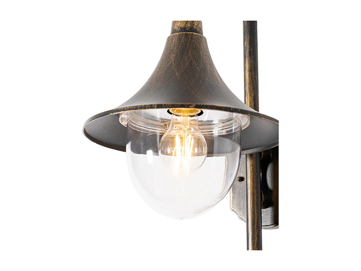 Applique murale d'extérieur or antique IP44 avec détecteur de mouvement - Daphne