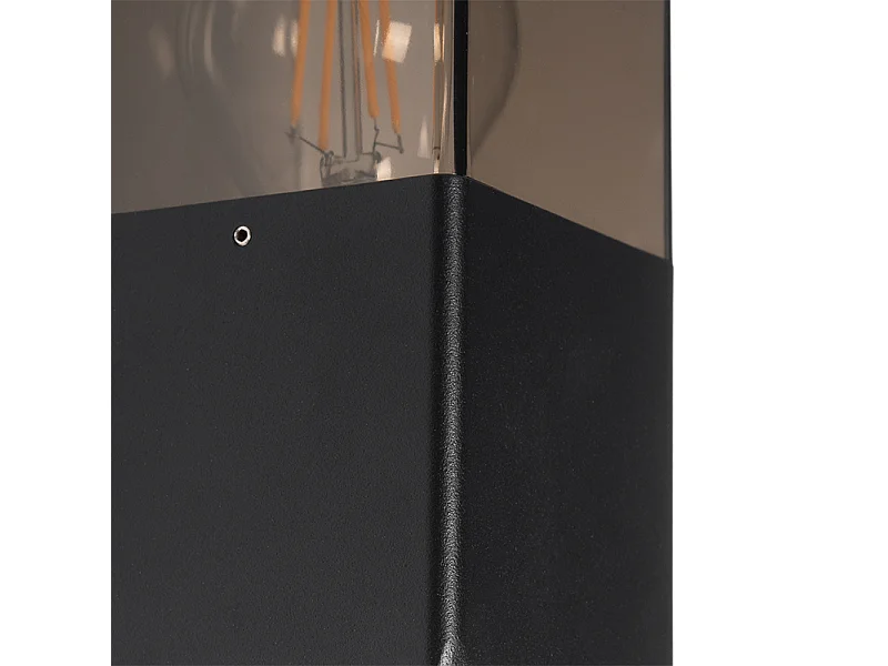 Applique d'extérieur moderne noire IP44 avec effet verre fumé - Danemark