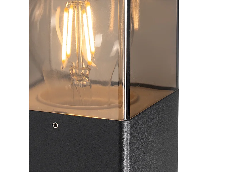 Applique murale extérieure moderne noire IP44 avec verre fumé - Danemark