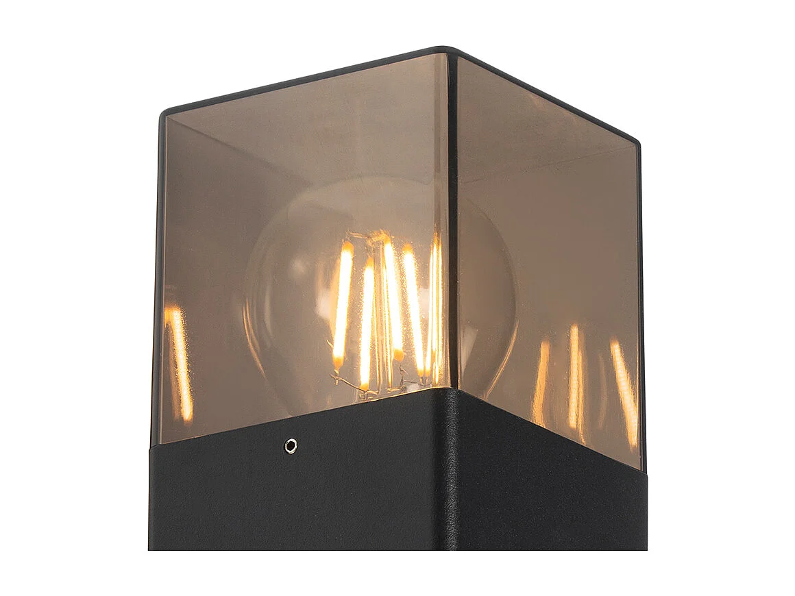 Applique murale extérieure moderne noire IP44 avec verre fumé - Danemark