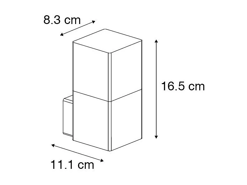 Applique murale extérieure moderne noire IP44 avec verre fumé - Danemark