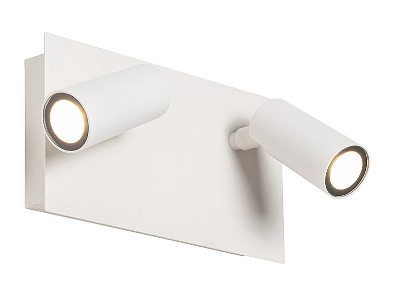 Applique d'extérieur moderne blanche avec LED 2 lumières IP54 - Simon