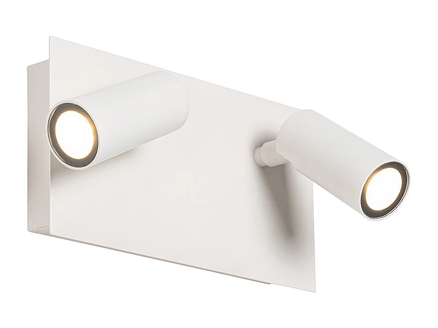 Applique d'extérieur moderne blanche avec LED 2 lumières IP54 - Simon