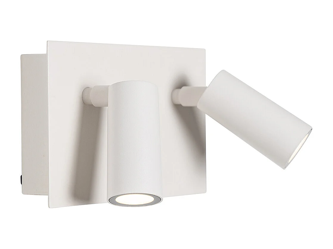 Applique d'extérieur moderne blanche avec LED 2 lumières IP54 - Simon