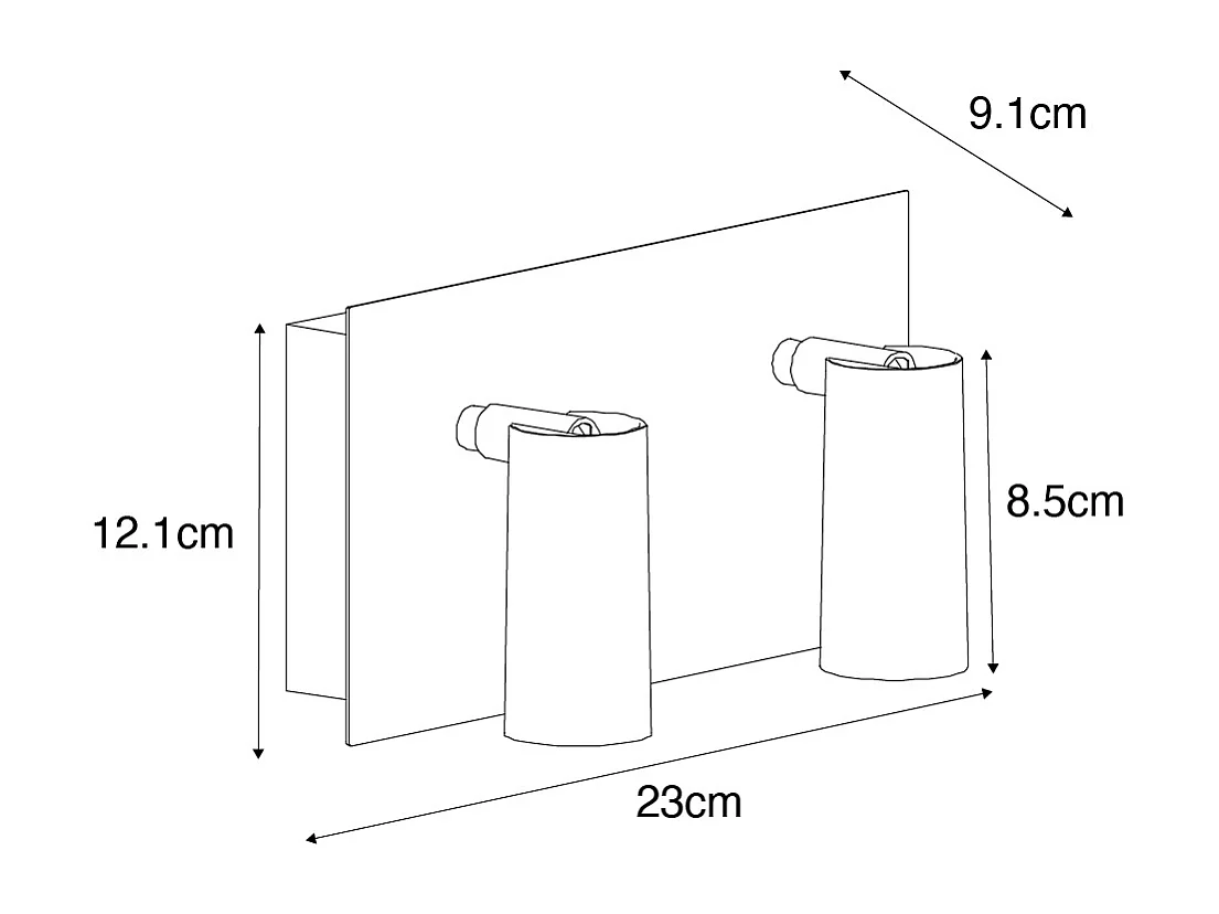 Applique murale d'extérieur moderne blanche avec LED 2 lumières IP54 - Simon