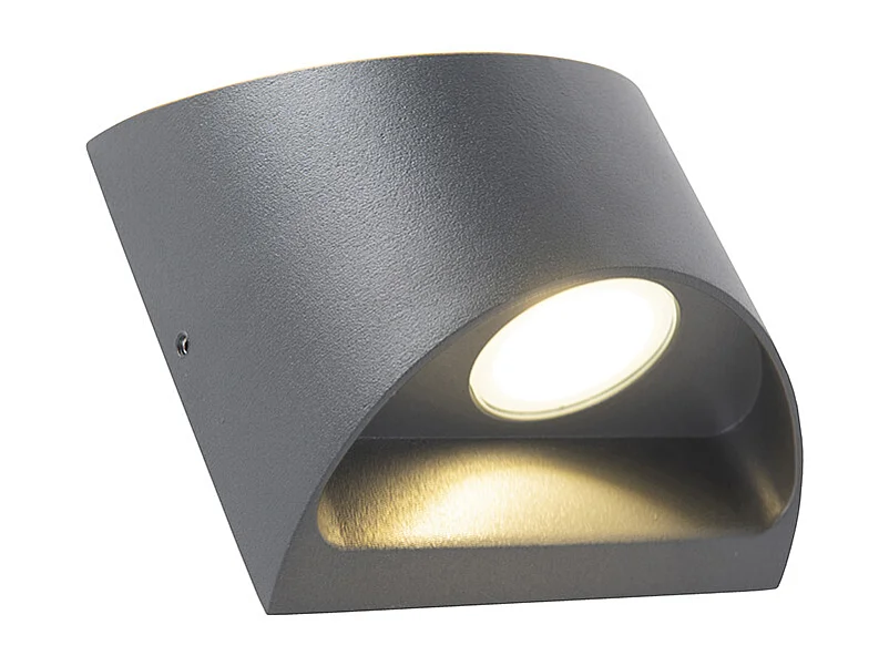 Applique murale d'extérieur moderne gris foncé avec LED 2 lumières IP54 - Mal