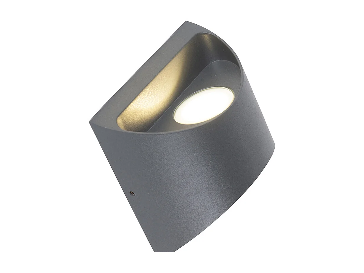 Applique murale d'extérieur moderne gris foncé avec LED 2 lumières IP54 - Mal