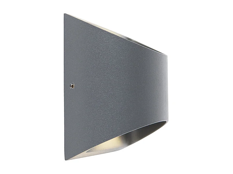 Applique murale d'extérieur moderne gris foncé avec LED 2 lumières IP54 - Mal