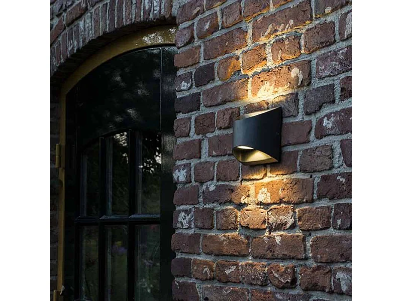 Applique murale d'extérieur moderne gris foncé avec LED 2 lumières IP54 - Mal