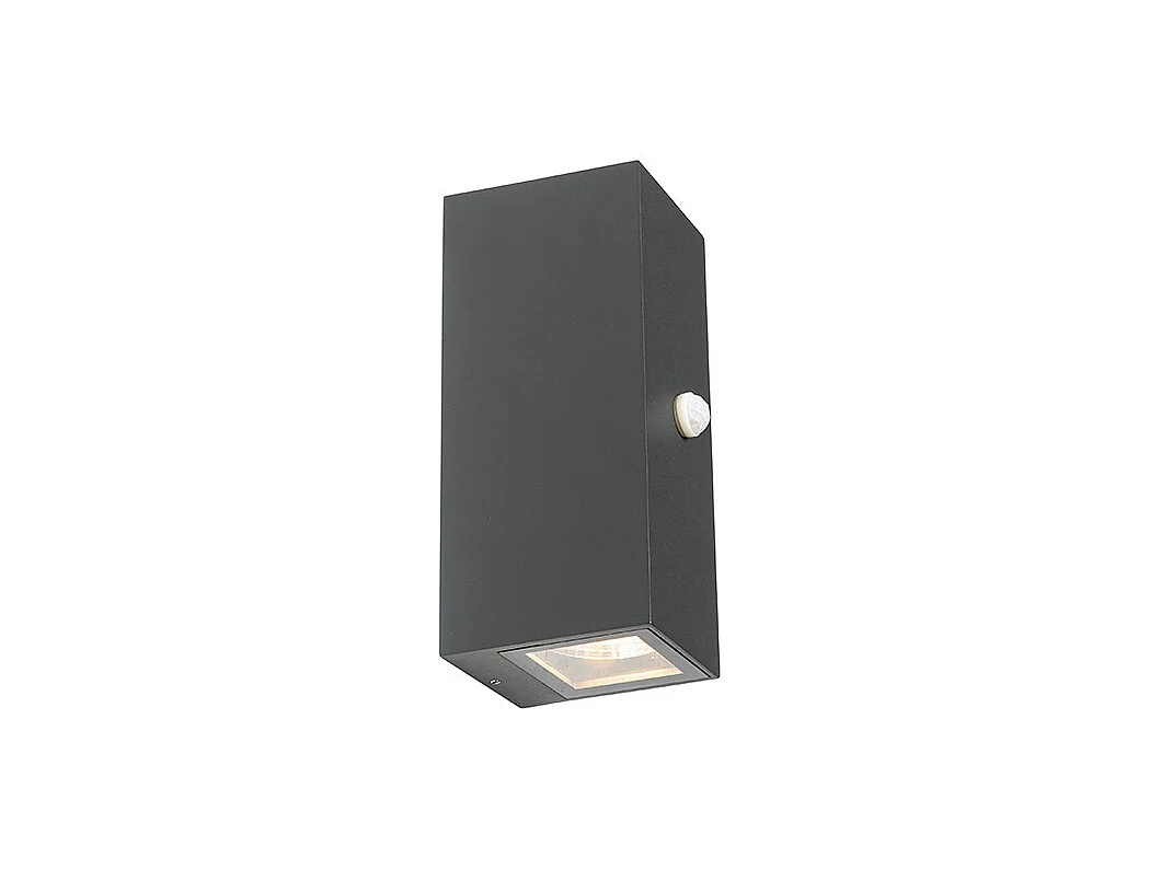 Applique moderne anthracite IP44 avec détecteur de mouvement - Baleno II