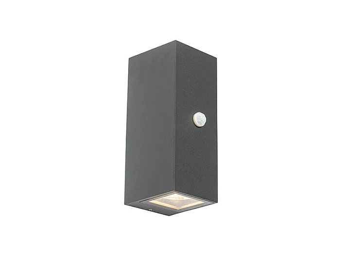 Applique moderne anthracite IP44 avec détecteur de mouvement - Baleno II