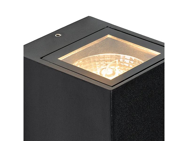 Applique murale noire 2 lumières IP44 avec détecteur de mouvement - Baleno