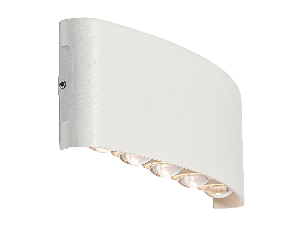 Applique d'extérieur blanche avec LED 10 lumières IP54 - Silly