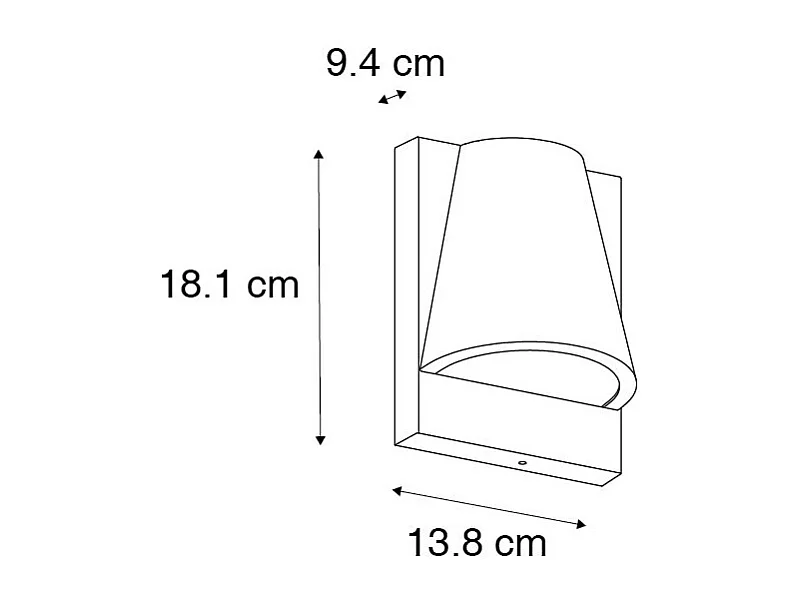 Applique d'extérieur industrielle noire IP44 - Femke