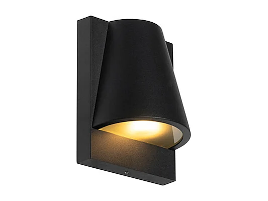Applique murale d'extérieur industrielle noire IP44 - Femke