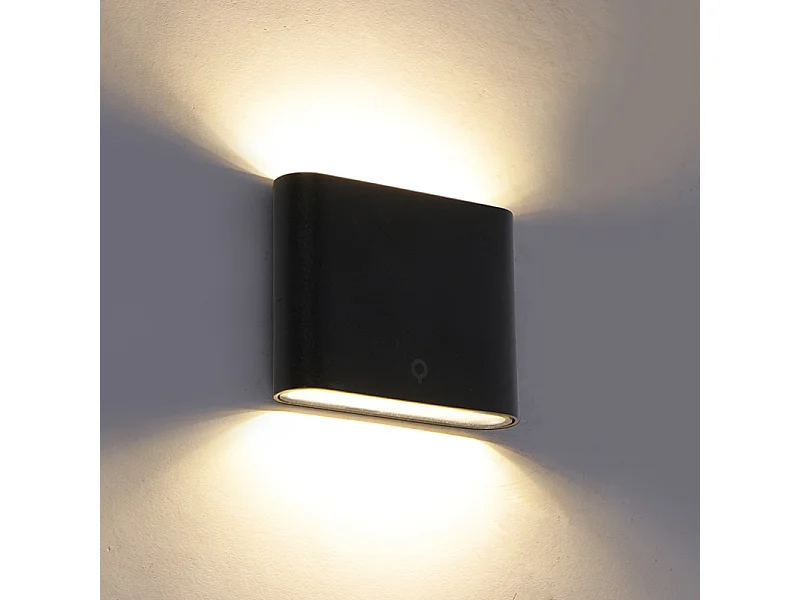 Applique d'extérieur moderne noire 11,5 cm avec LED IP65 - Batt