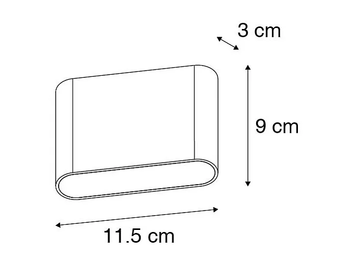 Applique d'extérieur moderne noire 11,5 cm avec LED IP65 - Batt