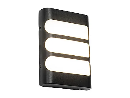 Applique d'extérieur noire avec LED avec capteur de lumière / obscurité - Gaev