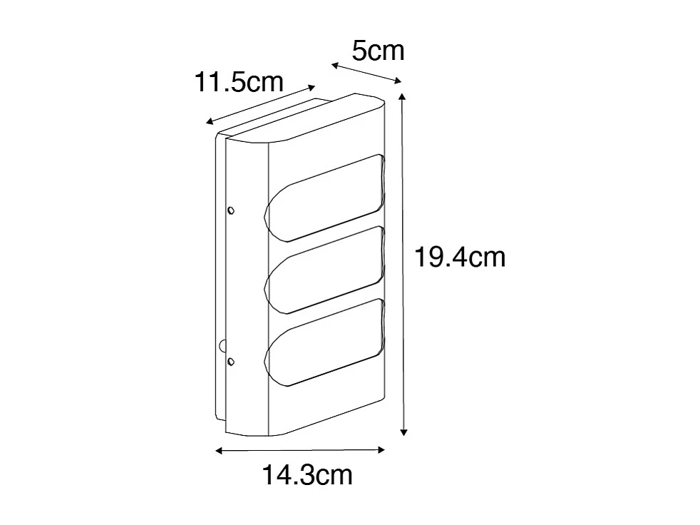 Applique d'extérieur noire avec LED avec capteur de lumière / obscurité - Gaev