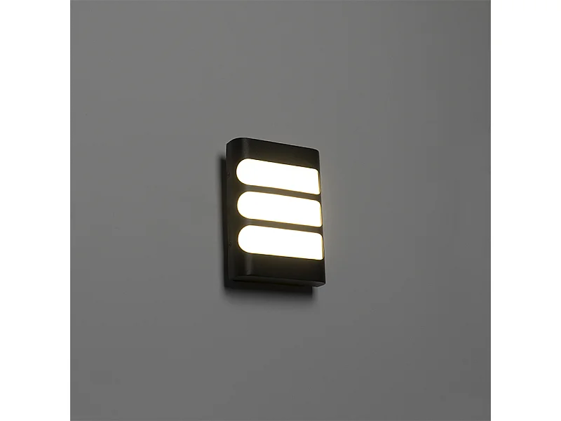Applique d'extérieur noire avec LED avec capteur de lumière / obscurité - Gaev