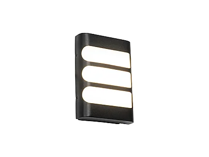 Applique d'extérieur noire avec LED avec capteur de lumière / obscurité - Gaev