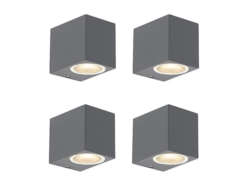 Lot de 4 appliques modernes anthracite IP44 - Baleno I