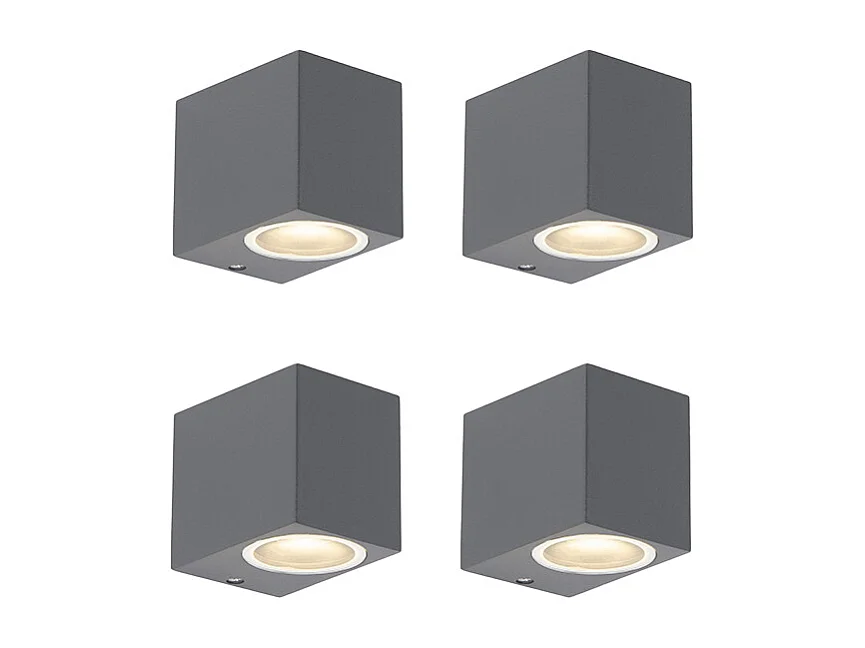 Lot de 4 appliques modernes anthracite IP44 - Baleno I