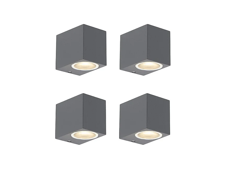 Lot de 4 appliques modernes anthracite IP44 - Baleno I