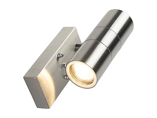 Applique murale d'extérieur en acier 2 lumières IP44 avec capteur crépusculaire - Duo