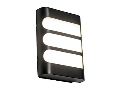 Applique murale moderne noire avec LED IP44 - Gaev