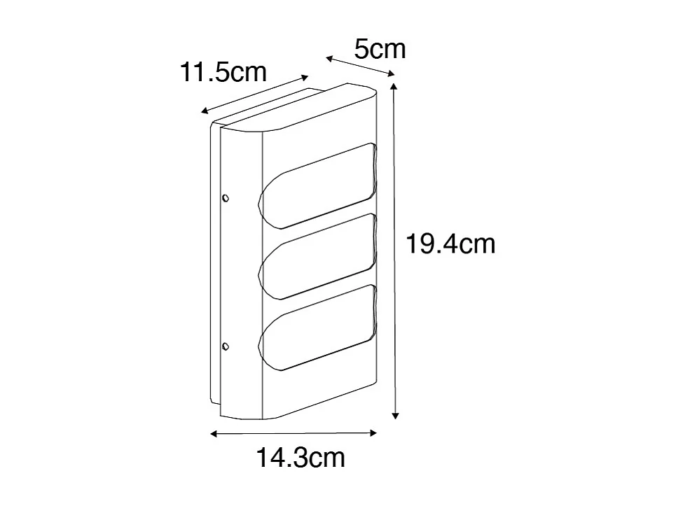Applique moderne noire avec LED IP44 - Gaev