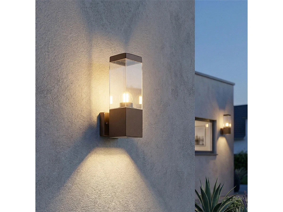 Applique murale extérieure moderne brun rouille IP44 - Malios