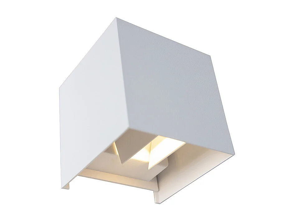 Applique murale d'extérieur blanche avec LED 2 lumières IP54 - Edwin