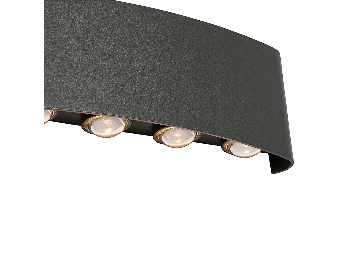Applique murale d'extérieur gris foncé avec LED 10 lumières IP54 - Silly