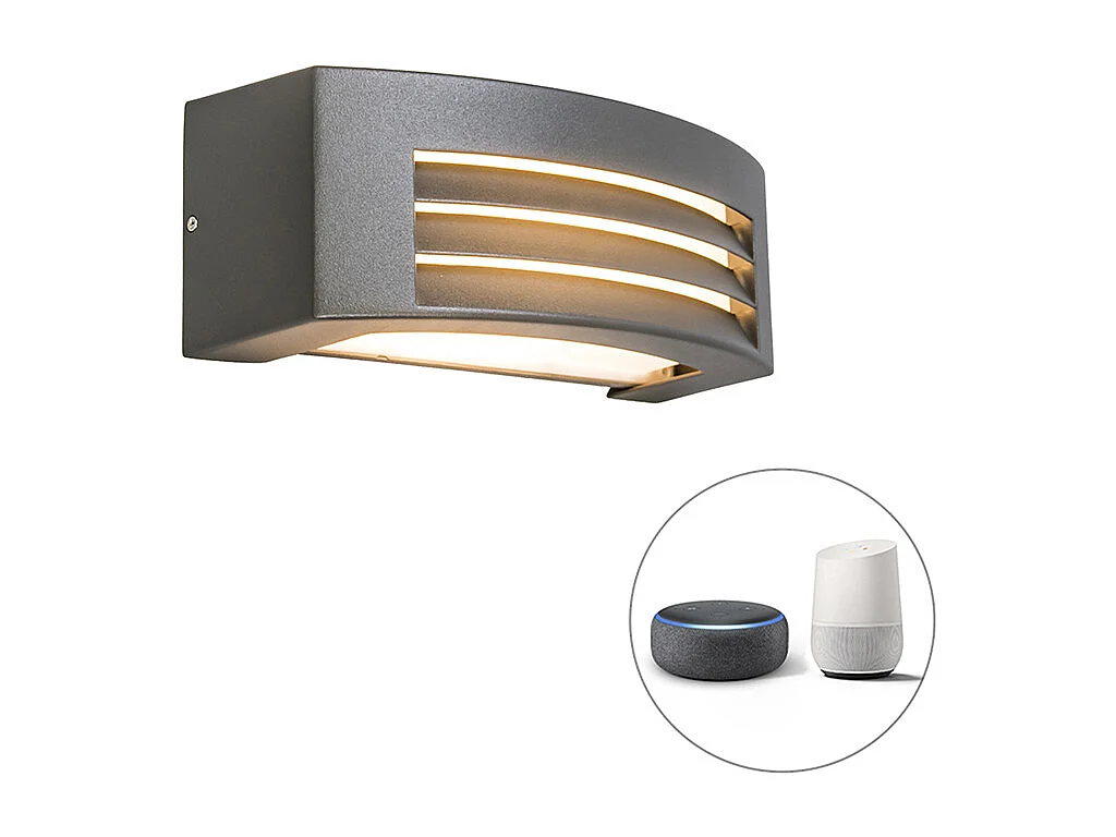Applique murale intelligente anthracite IP44 avec Wifi P45 - Hurricane 1