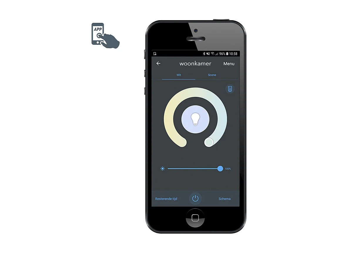 Applique murale intelligente anthracite IP44 avec Wifi P45 - Hurricane 1