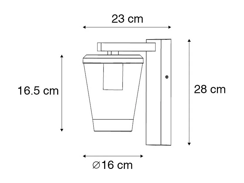 Applique murale extérieure moderne noire IP44 - Joren