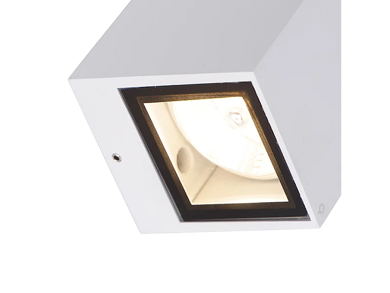 Applique murale moderne blanche 2 lumières GU10 AR70 IP54 - Baleno