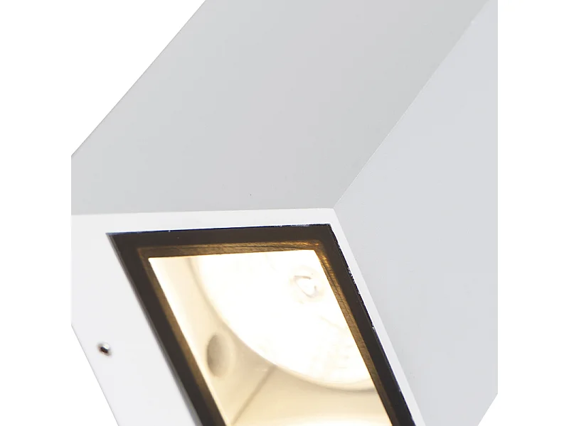 Applique murale moderne blanche 2 lumières GU10 AR70 IP54 - Baleno