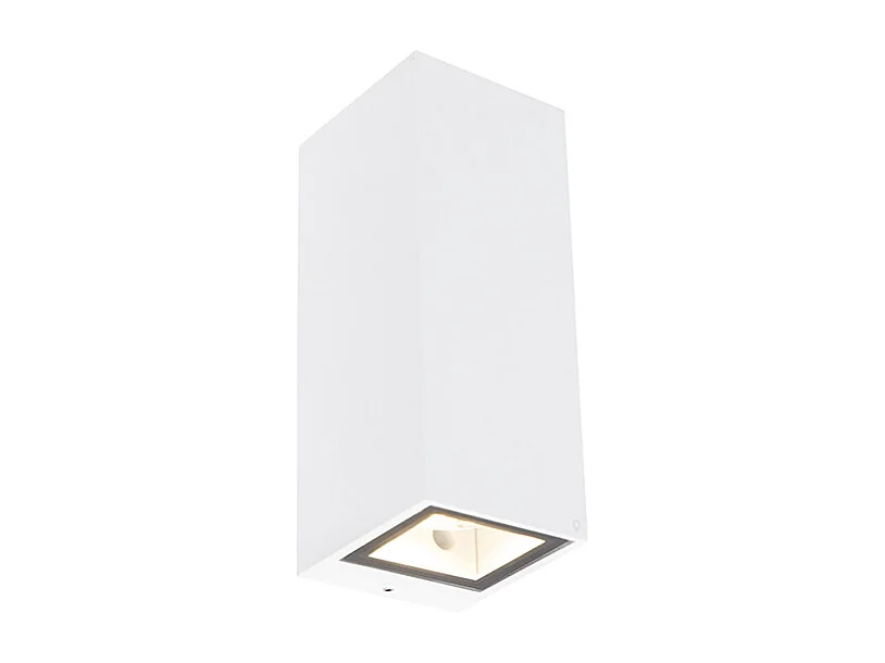 Applique murale moderne blanche 2 lumières GU10 AR70 IP54 - Baleno