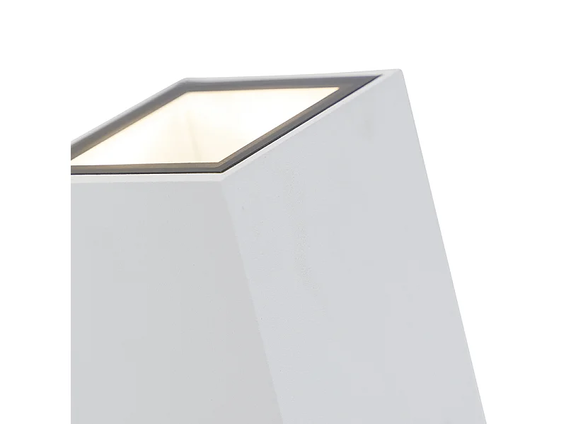 Applique murale moderne blanche 2 lumières GU10 AR70 IP54 - Baleno
