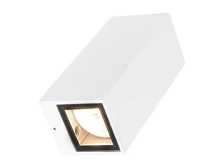 Applique murale moderne blanche 2 lumières GU10 AR70 IP54 - Baleno