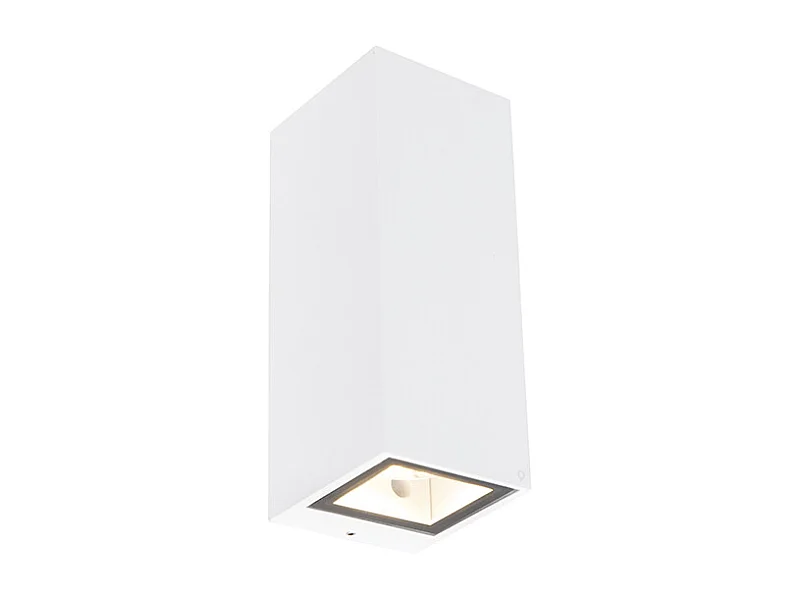 Applique murale moderne blanche 2 lumières GU10 AR70 IP54 - Baleno
