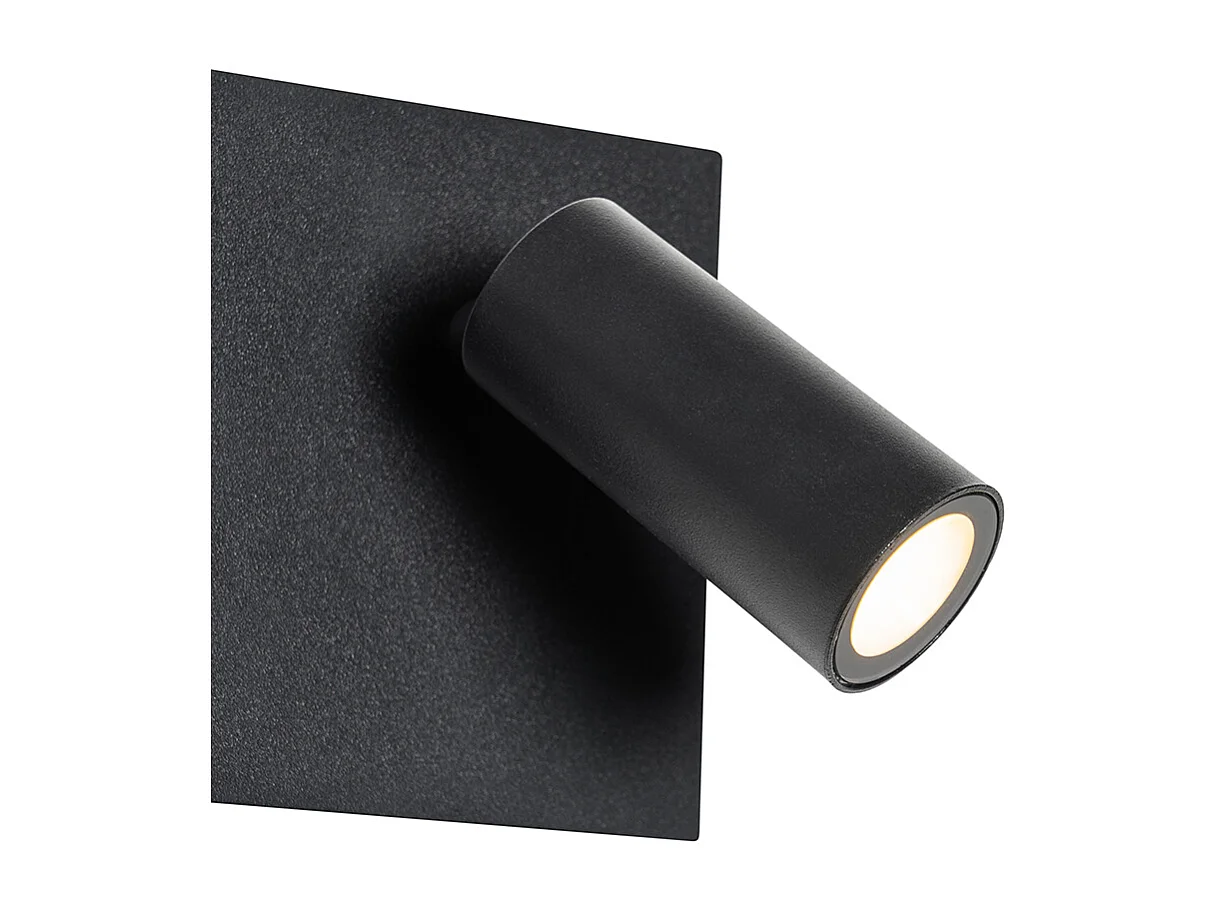 Applique murale d'extérieur moderne noire avec LED 2 lumières IP54 - Simon