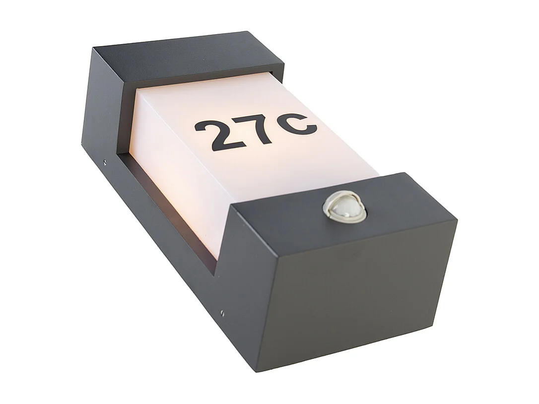 Applique d'extérieur gris foncé IP54 détecteur de mouvement - Tide