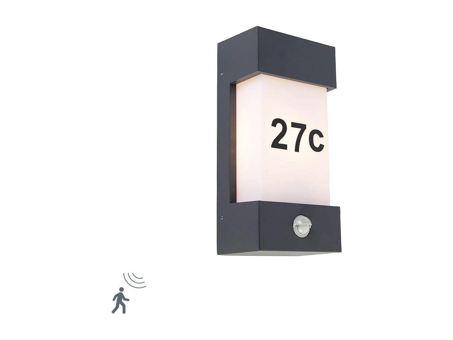 Applique murale d'extérieur gris foncé IP44 avec détecteur de mouvement - Tide