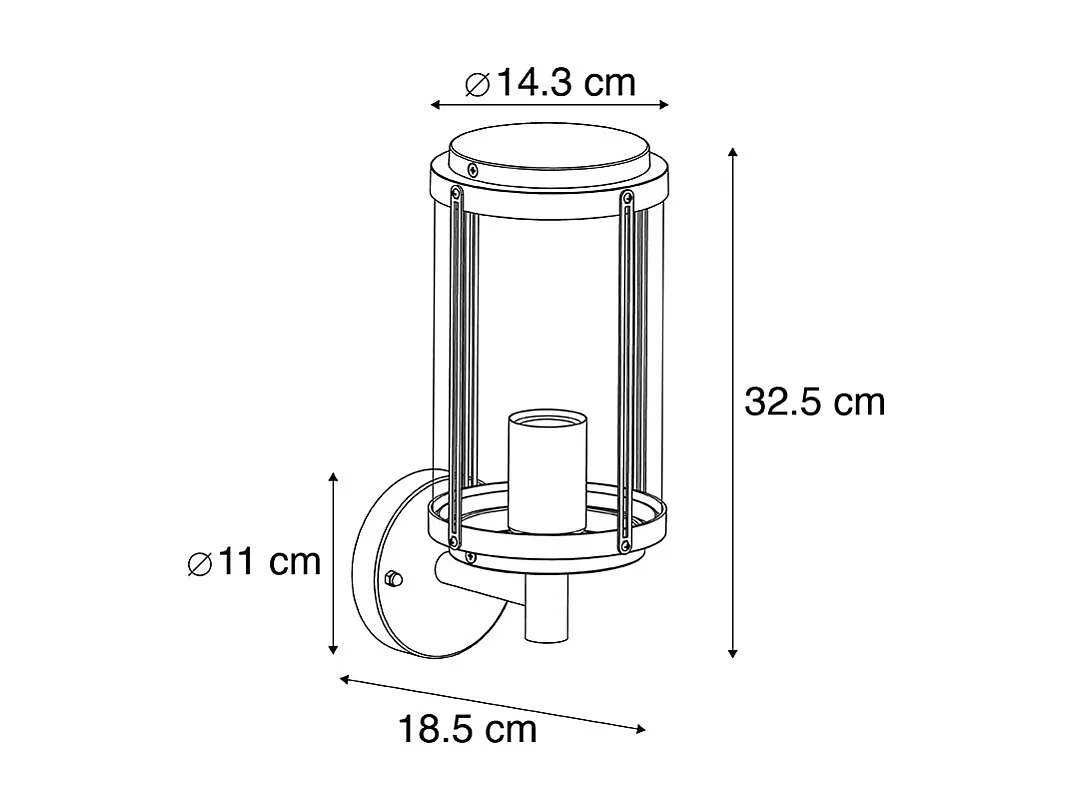 Applique d'extérieur design noire IP44 - Schiedam