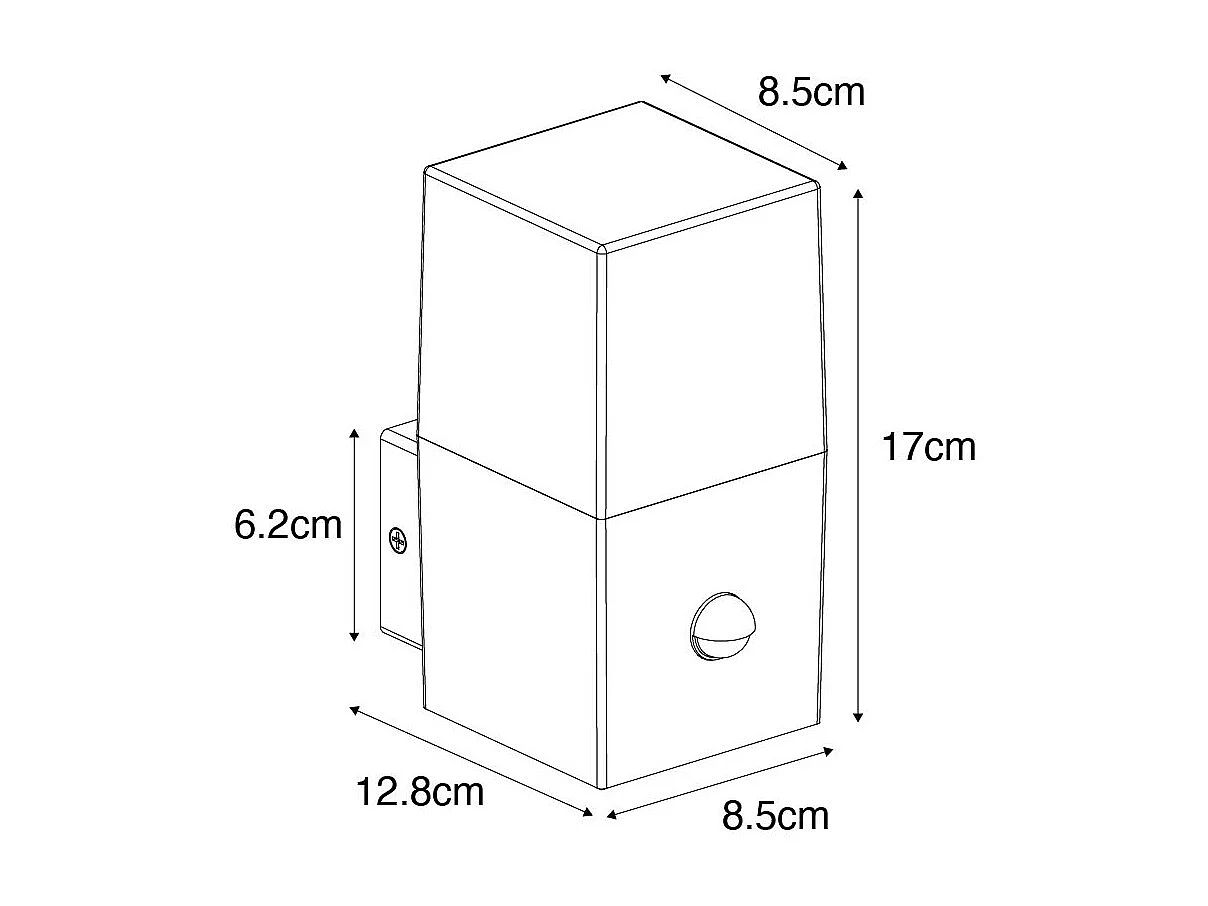 Applique murale d'extérieur gris foncé avec détecteur de mouvement IP44 - Danemark