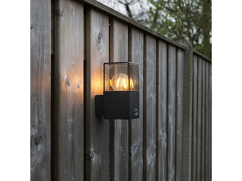 Applique murale d'extérieur gris foncé avec détecteur de mouvement IP44 - Danemark